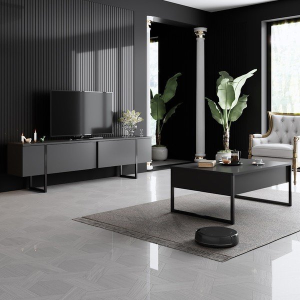 Mobile TV antracite 180x30 cm Luxe - Kalune Design-image-4