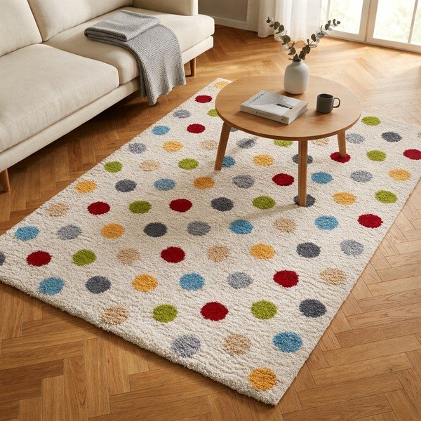 Tappeto crema 57x110 cm Norge Dots - Universal-image-1