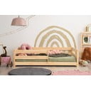 Letto per bambini in legno di pino in colore naturale 70x160 cm Mila CPD - Adeko