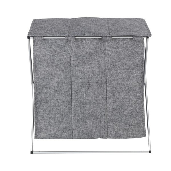 Cesto per biancheria Trio a 3 scomparti grigio, volume 118 l - Wenko-image-3