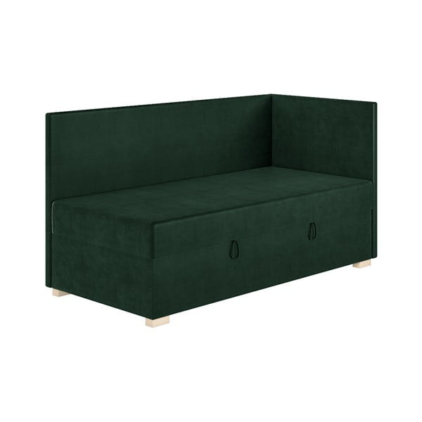 Letto da bambini con sponde verde scuro con contenitore con materasso incluso 90x200 cm Flexi – Ghado-image-3