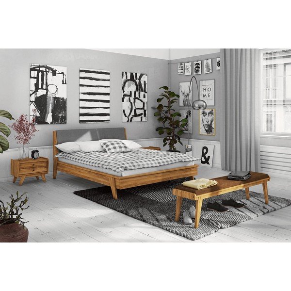 Panchina in rovere con seduta arancione Retro - The Beds-image-1