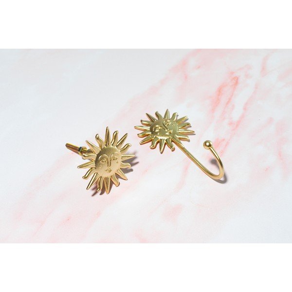 Gancio da parete dorato in metallo Sun – Sass & Belle-image-3