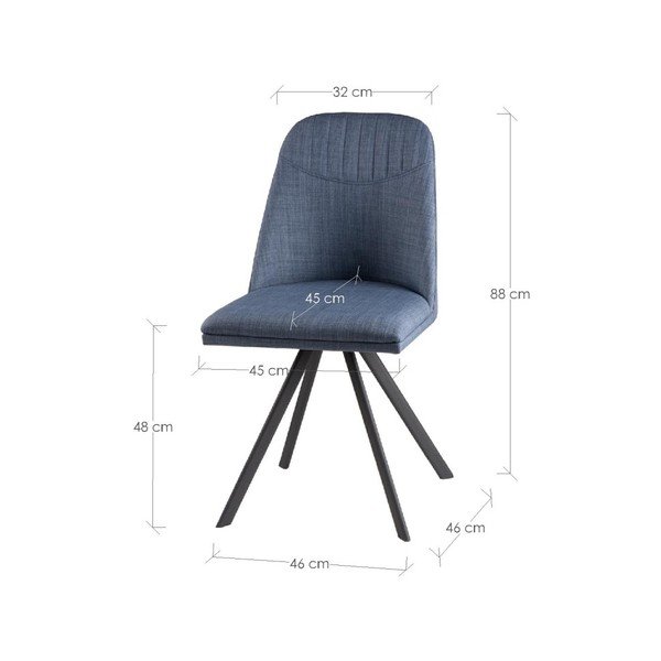 Set di 4 sedie da pranzo girevoli blu chiaro Cris - sømcasa-image-3