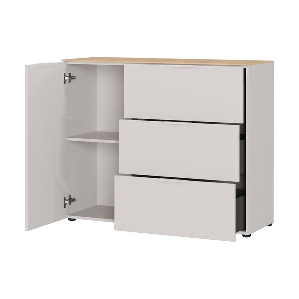 Armadietto color crema opaco 109x98x40 cm Savoca – Germania-image-4