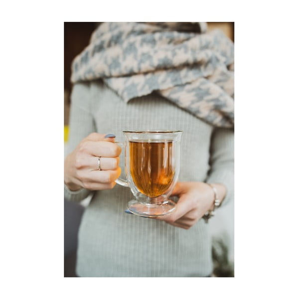 Tazze in set con parete doppia/da latte in vetro 2 pz 250 ml Amo – Vialli Design-image-4