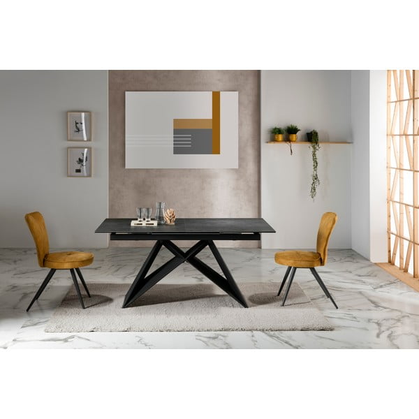 Tavolo da pranzo pieghevole nero Hara - Marckeric-image-1