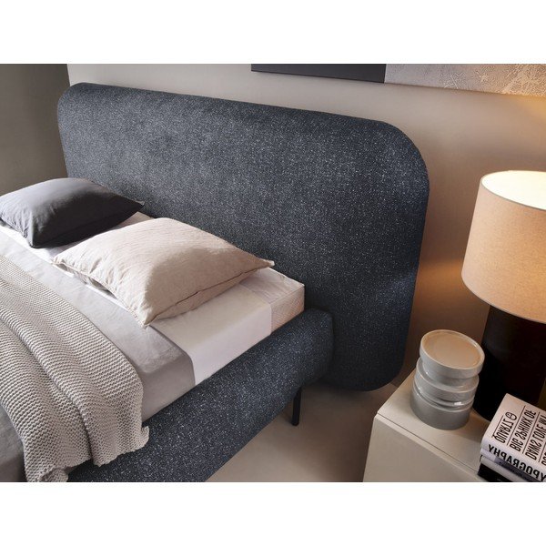 Letto matrimoniale imbottito blu con contenitore e rete inclusi 140x200 cm Pointt – ELTAP-image-4