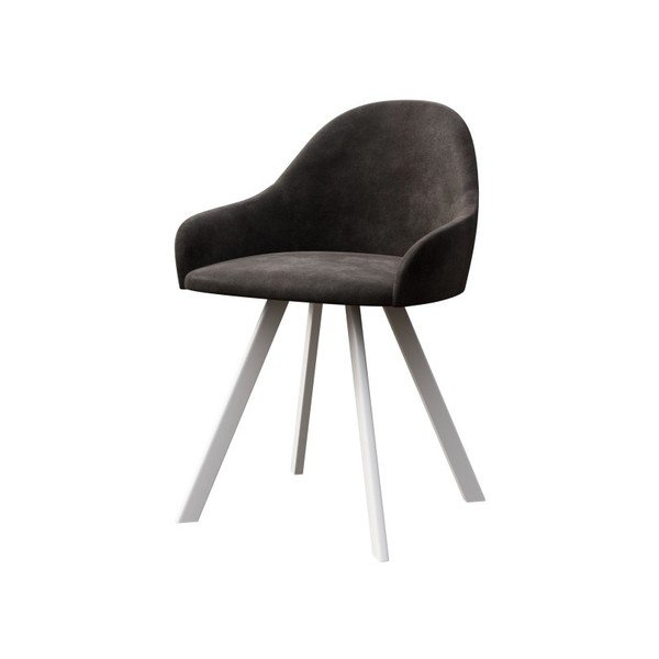 Sedia da pranzo grigio scuro con gambe bianche Brook - MESONICA-image-1