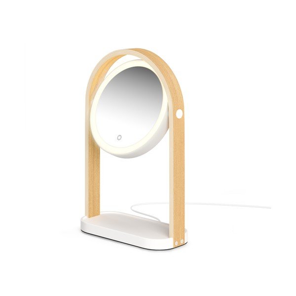 Specchio per make-up con telaio in legno massiccio (con ingrandimento 10x) 12x38 cm Bellwood – Umbra