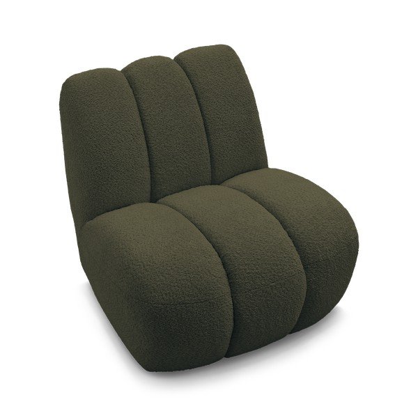 Poltrona verde con rivestimento in bouclé Janissaire – Bobochic Paris-image-4