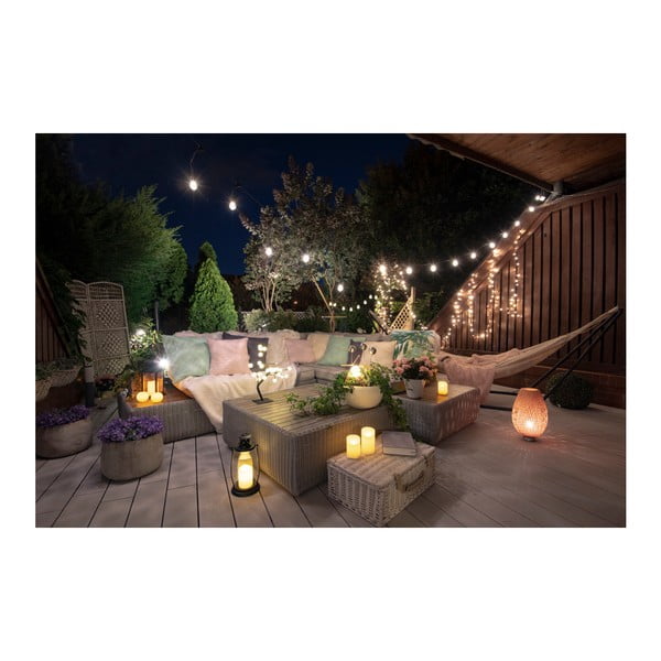 Catena luminosa a forma di lampadina LED nera Lampadina, 10 luci, lunghezza 2,2 m - DecoKing-image-4