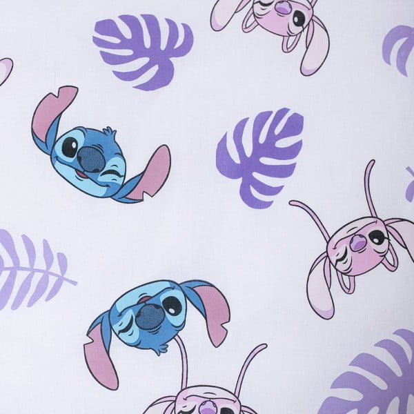 Set copripiumino e federa da bambini viola in cotone per letto singolo 140x200 cm Lilo and Stitch "Kiss" – Jerry Fabrics-image-4
