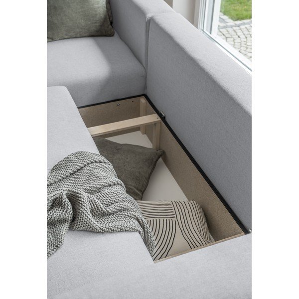 Divano letto angolare grigio chiaro (variabile) Homely Tommy - Miuform-image-3