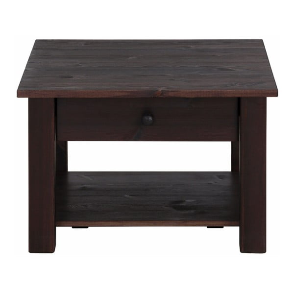 Tavolino in legno di pino massiccio marrone scuro Yvonne, 60 x 60 cm - Støraa