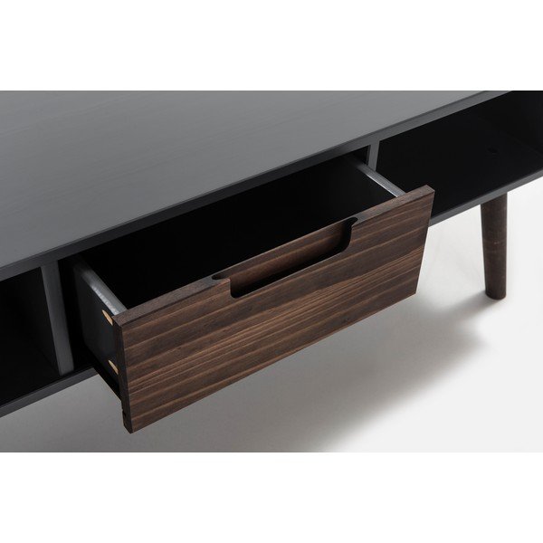 Tavolino in pino grigio antracite , 110 x 55 cm Nussa - Marckeric-image-1
