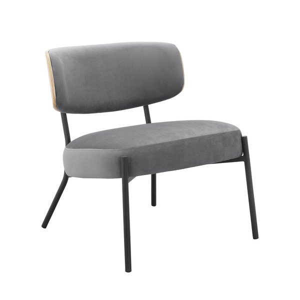 Poltrona in velluto grigio con poggiapiedi Jerry - Støraa-image-4