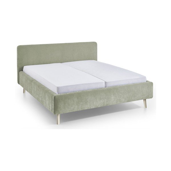 Letto matrimoniale imbottito verde chiaro con rete inclusa 180x200 cm Mattis – Meise Möbel