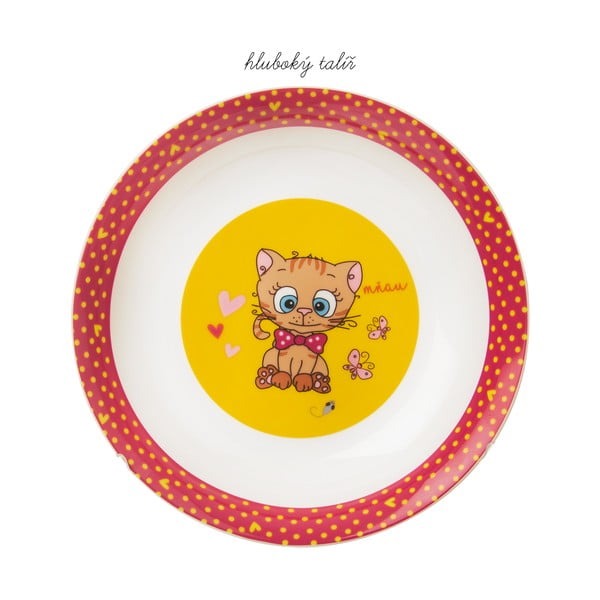 Set da pranzo per bambini in porcellana 3 pezzi Kittens - Orion-image-1