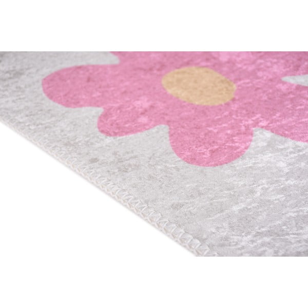Tappeto per bambini rosa e avorio lavabile 160x230 cm Cute Flowers Pink – Vitaus-image-2