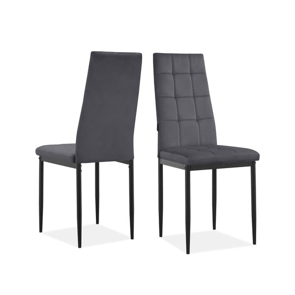 Set di sedie da pranzo in velluto color antracite 2 pz Becca - Støraa-image-3