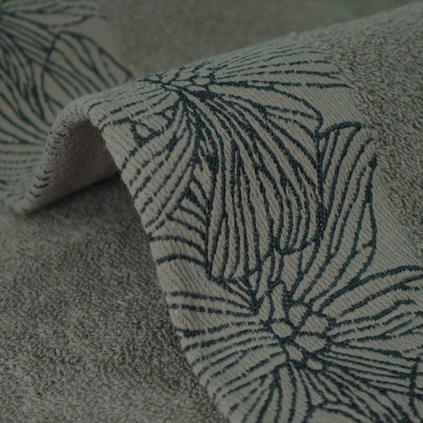 Asciugamano tipo terry verde scuro in cotone 70x140 cm Valencia – My House-image-3