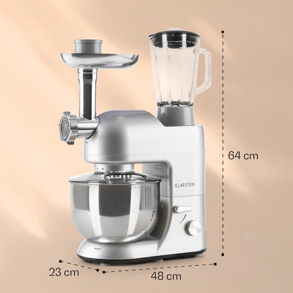 Robot da cucina multifunzione grigio Lucia Argentea - Klarstein-image-2