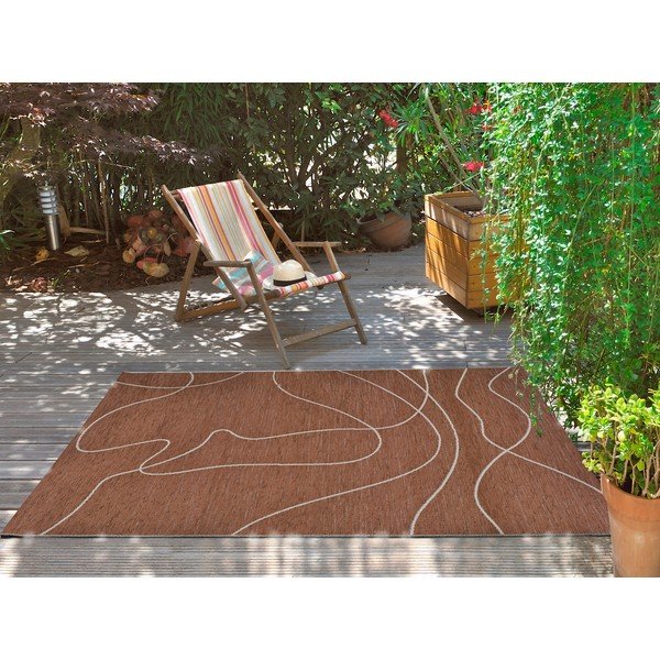 Tappeto per esterni arancione scuro con cotone Doodle, 154 x 230 cm Doodle Cobre - Universal-image-1