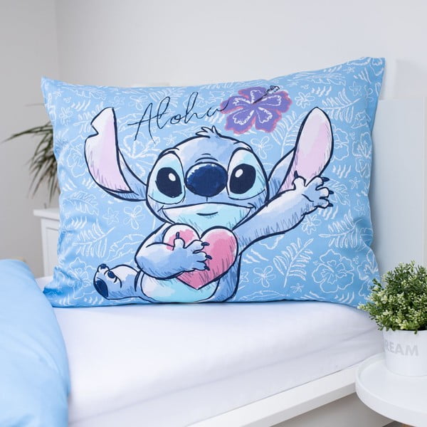 Set copripiumino e federa da bambini blu in cotone per letto singolo 140x200 cm Lilo and Stitch "Wave" – Jerry Fabrics-image-4