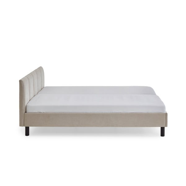 Letto matrimoniale imbottito beige rete non inclusa 180x200 cm Joker – Meise Möbel-image-2