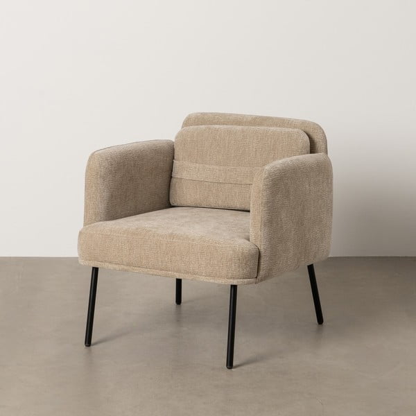 Poltrona beige con rivestimento in ciniglia Bind – Ixia-image-2