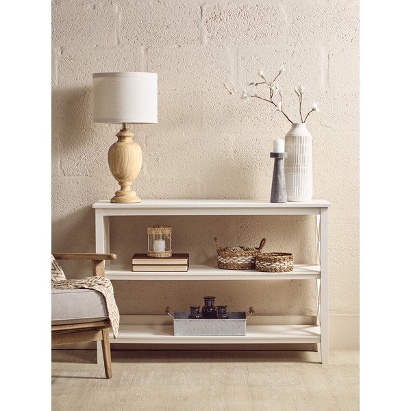 Scaffale bianco in pino massiccio 120x81x40 cm Heritage – Premier Housewares-image-3