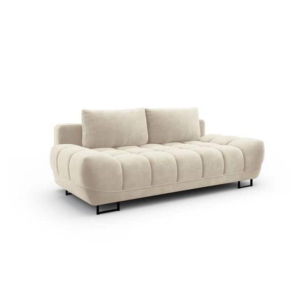 Divano letto a tre posti beige con rivestimento in velluto Cirrus - Windsor & Co Sofas-image-3