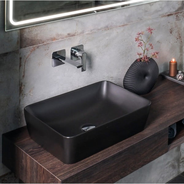 Rubinetto per lavandino in nero opaco da incasso (con una uscita) Pax – Sapho-image-1