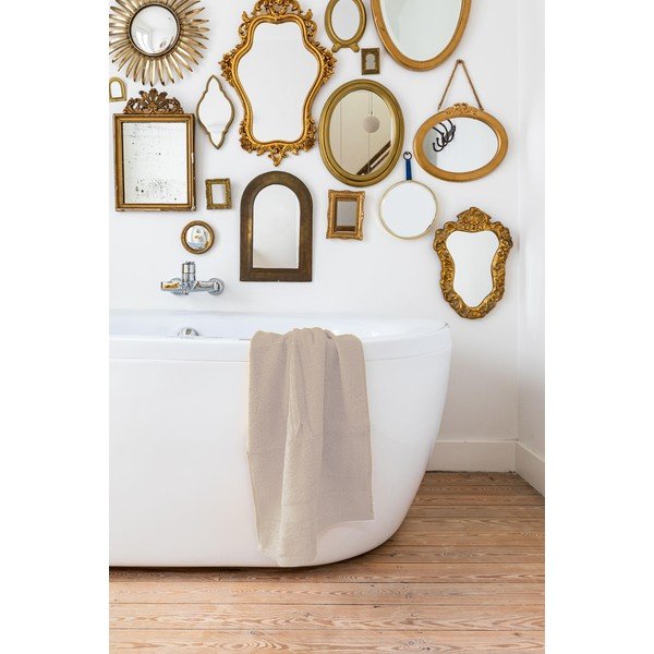 Asciugamano marrone sabbia , 50 x 100 cm - Tiseco Home Studio-image-1