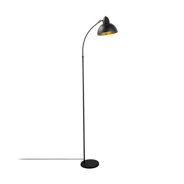 Lampada da terra nera con paralume in metallo (altezza totale 162 cm) Varzan – Opviq lights-image-3