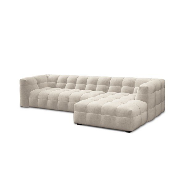 Divano angolare in velluto beige, angolo destro Vesta - Windsor & Co Sofas-image-3