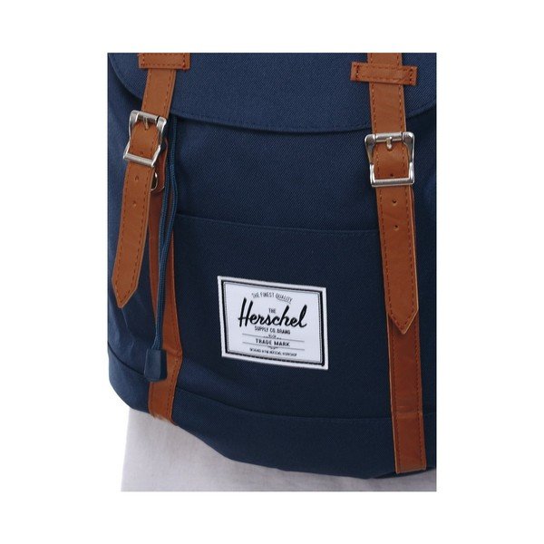 Zaino blu scuro con bretelle marroni , 19,5 l Retreat - Herschel-image-1