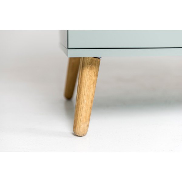 Credenza verde a due ante con gambe in rovere e 3 cassetti Dot - Tenzo-image-3
