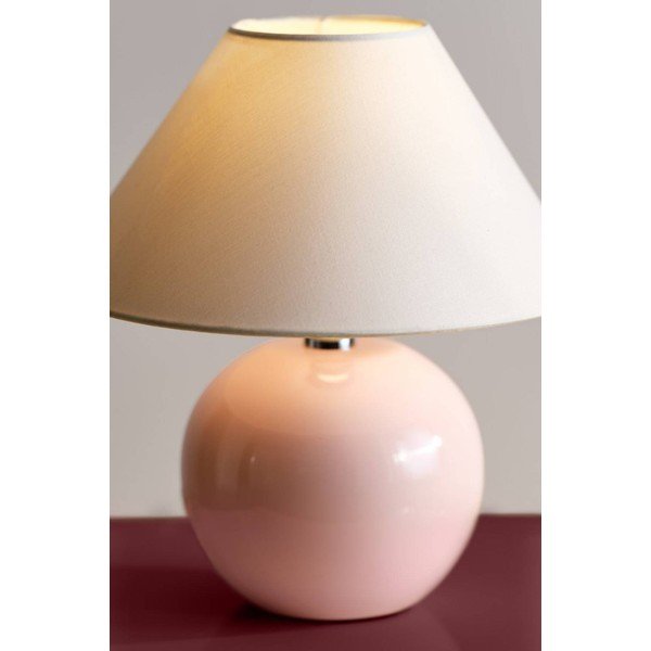 Lampada da tavolo rosa chiaro/color crema in ceramica (altezza totale 29 cm) Karamell – Jotex-image-1