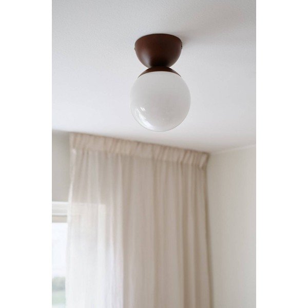 Plafoniera bianca/marrone in vetro opale ø 15 cm Leah – Jotex-image-2