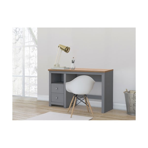 Scrivania con piano effetto rovere 50x120 cm Emerald - Støraa-image-1