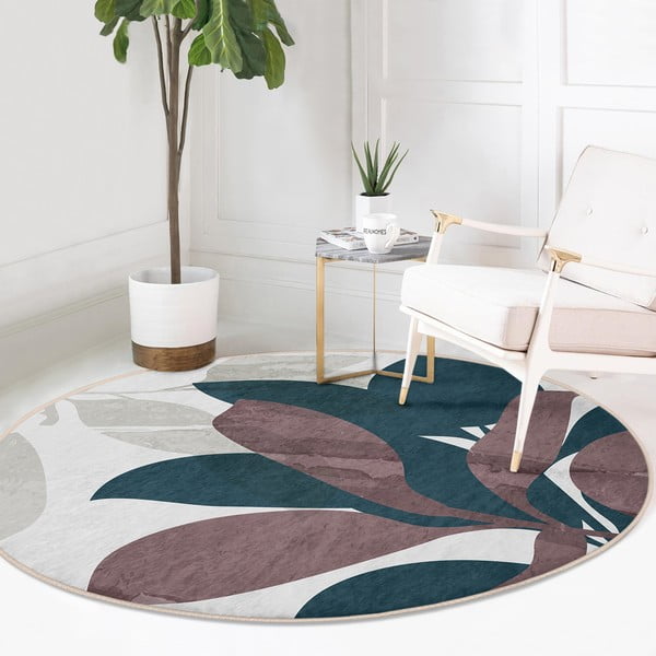 Tappeto rotondo lavabile adatto ai robot aspirapolvere ø 80 cm Comfort - Mila Home-image-3