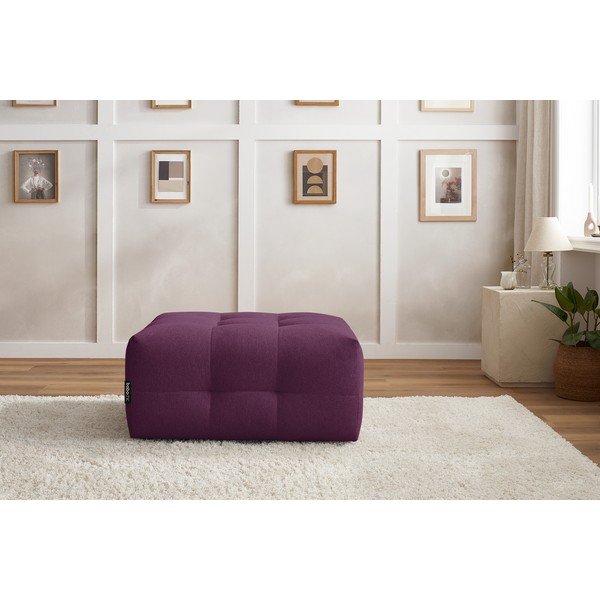 Pouf viola scuro Kleber - Bobochic Paris-image-1