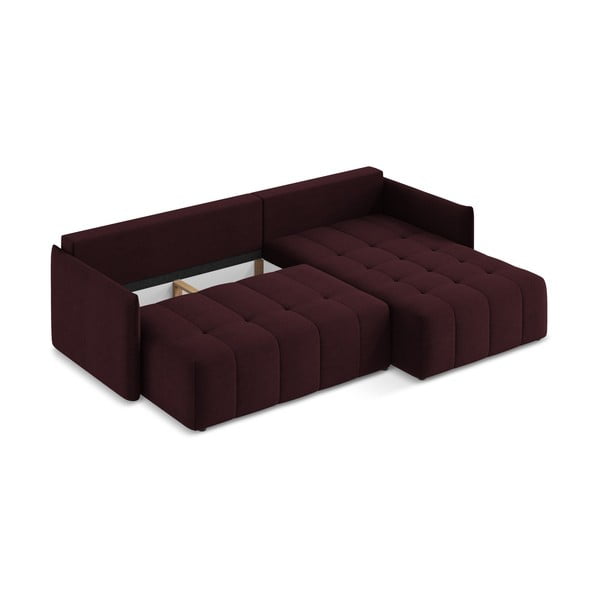 Divano angolare burgundy allungabile/con contenitore (con penisola a destra/con chaise lounge) Moku – Makamii-image-4