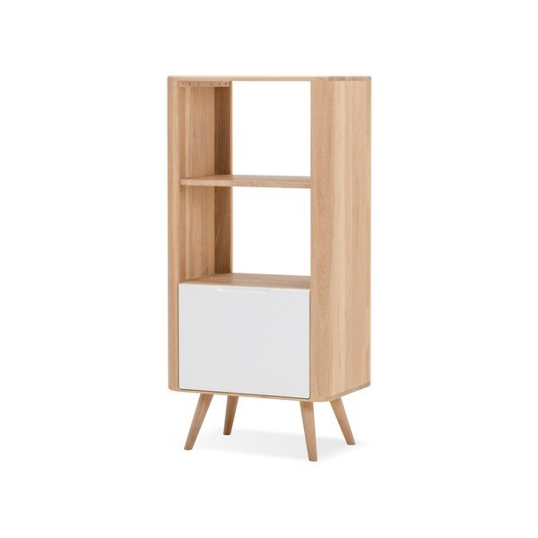 Libreria in rovere bianco 60x125 cm Ena - Gazzda-image-2
