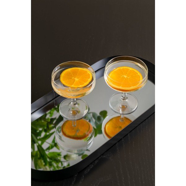 Vassoio nero con specchio Ovale, larghezza 18 cm Mirage - PT LIVING-image-1