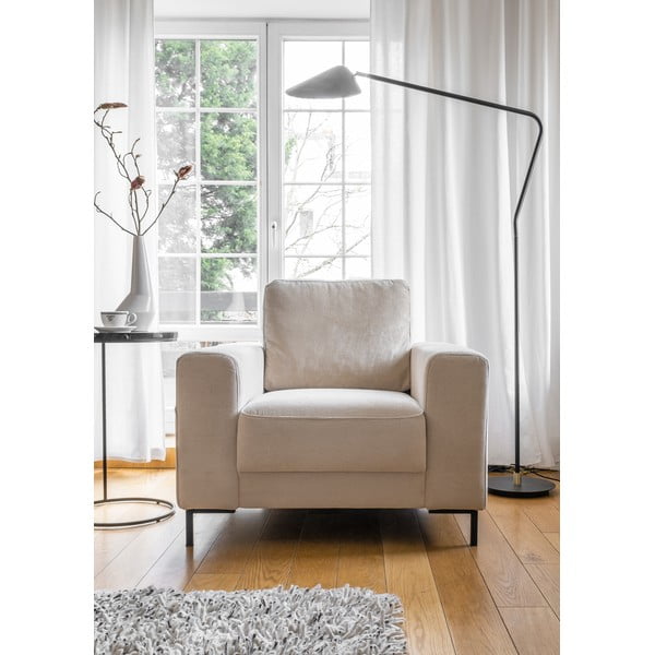 Poltrona in velluto a coste beige Lofty Lilly - Miuform-image-1