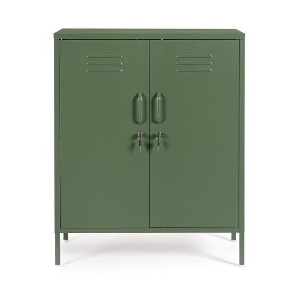Armadietto verde scuro in metallo con chiusura a chiave 80x101,5x40 cm Cambridge – Yes Everyday