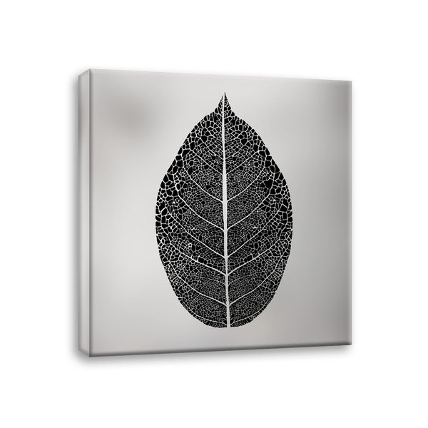 Quadro su tela Uno Black Leaf, 65 x 65 cm Silver - Styler-image-2